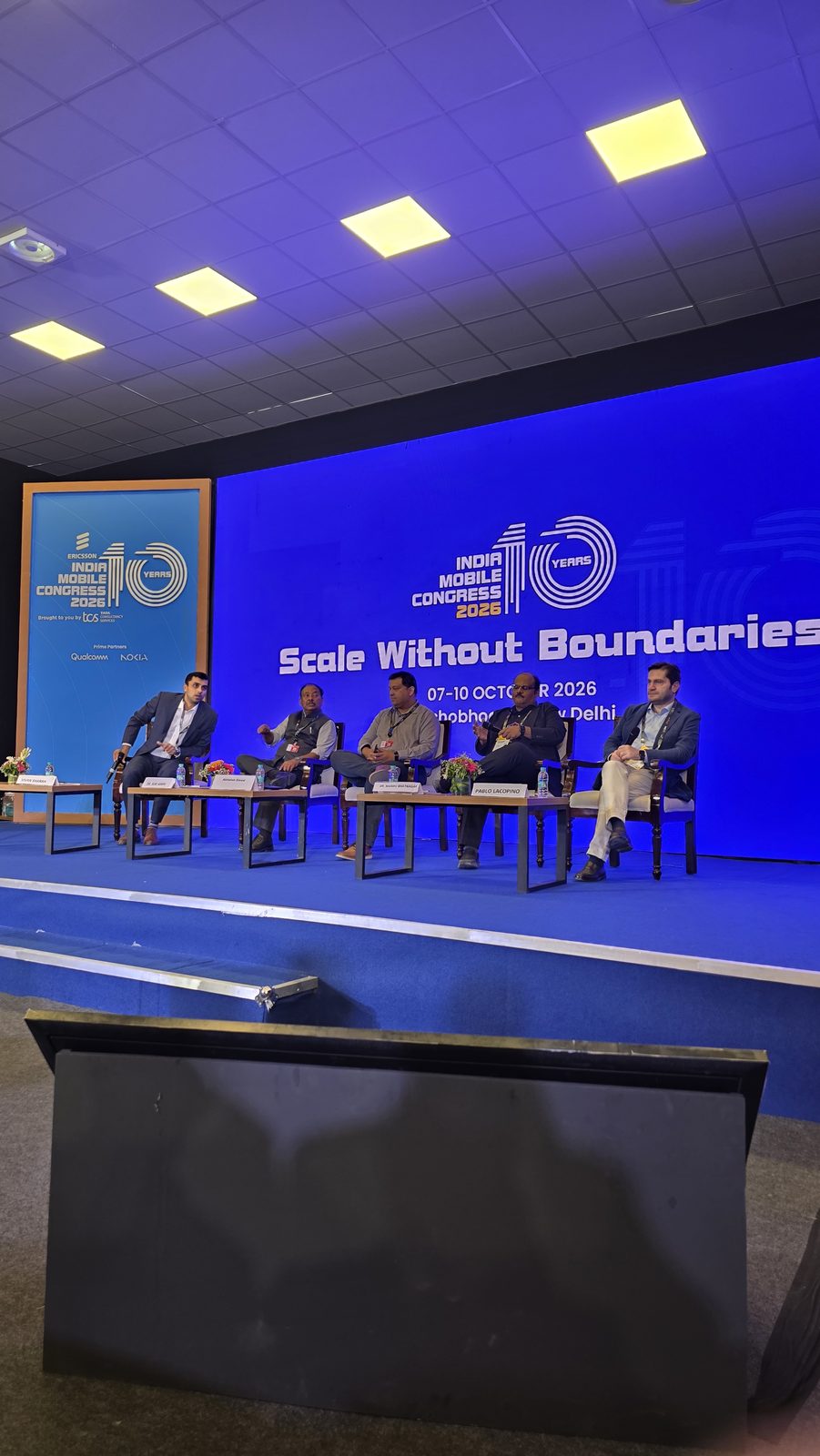 A session on stage at India Mobile Congress 2026.