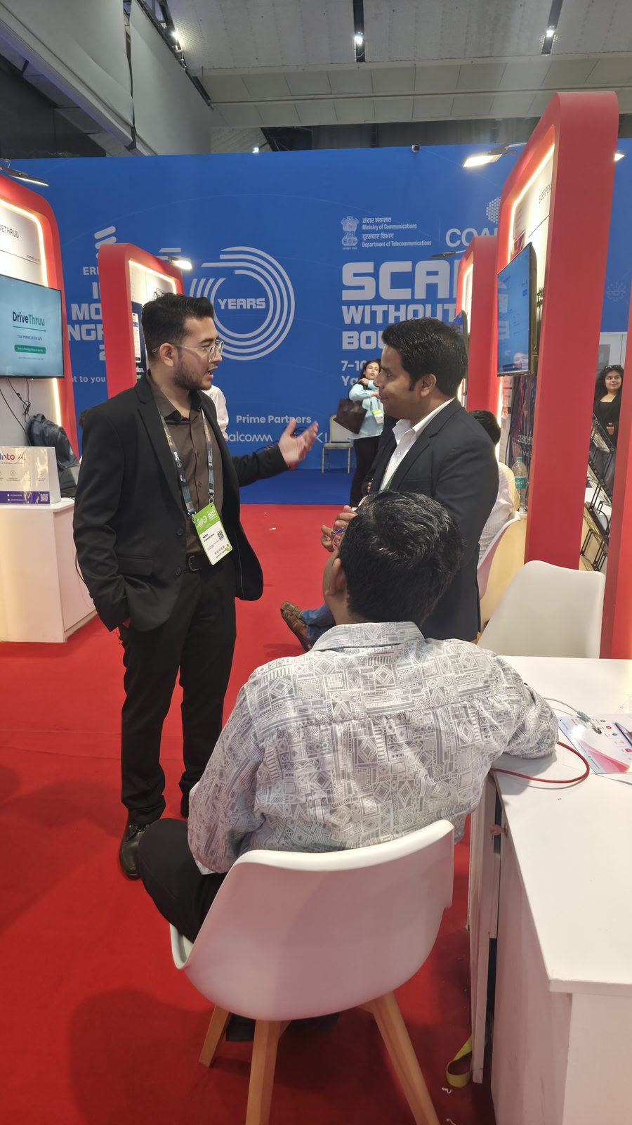 Guests talking with Kabad Hatao on day 3.